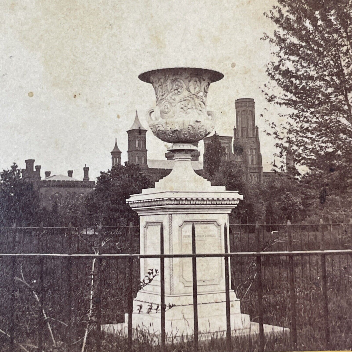 Andrew Jackson Urn Washington D.C. Stereoview W.M. Chase Antique c1880s Y405