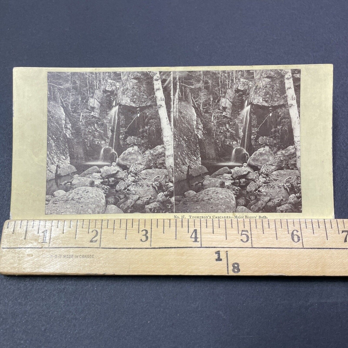 Antique 1860s Thompson Falls Jackson New Hampshire Stereoview Photo Card V2024