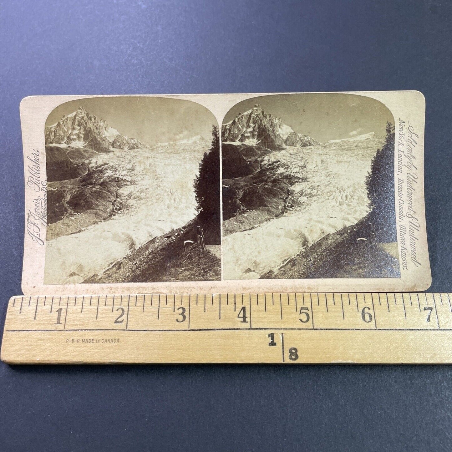 Antique 1890s Chamonix Mont Blanc Glacier Stereoview Photo Card P3902