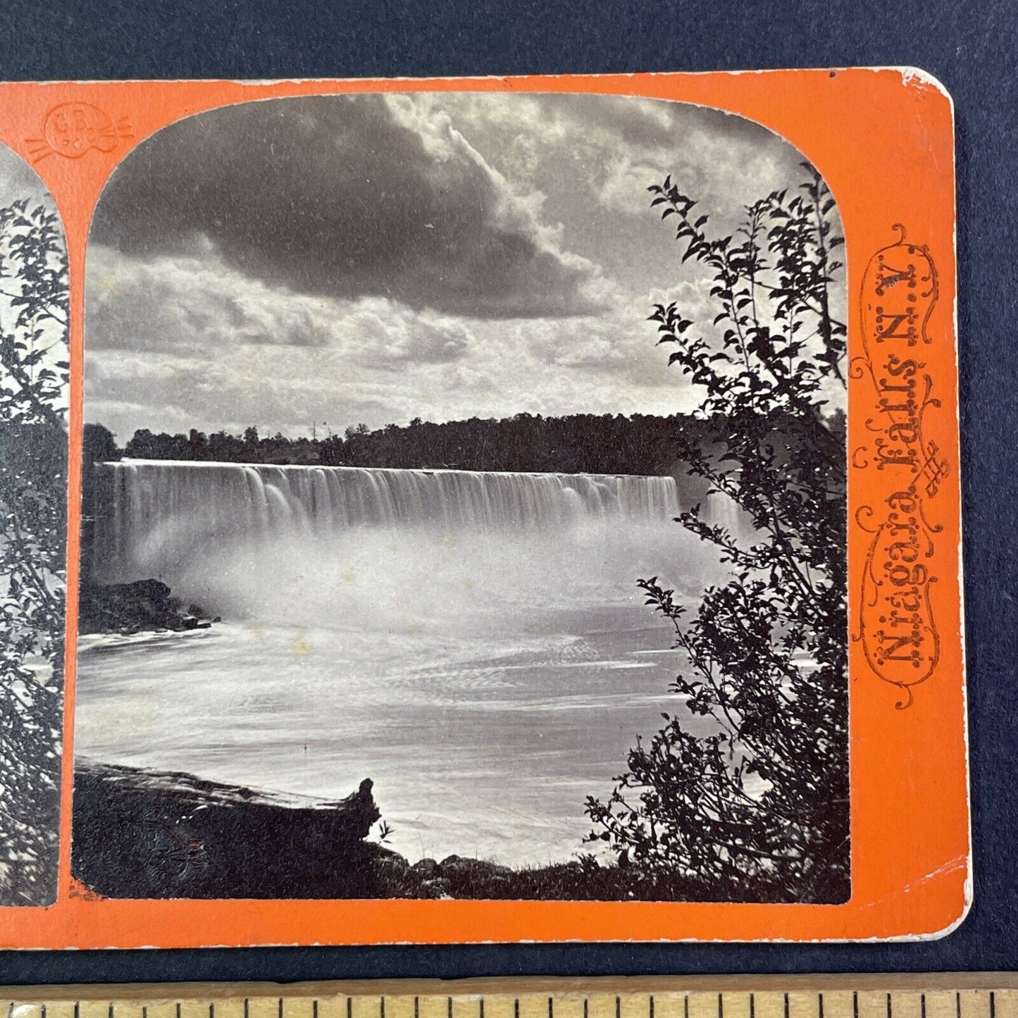 Niagara Falls Heavy Water Flow Stereoview Charles Bierstadt c1870s Y1845