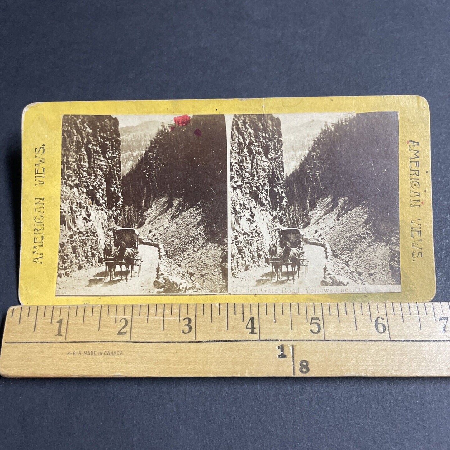 Antique 1870s Golden Gate Road Yellowstone Park Stereoview Photo Card P4777