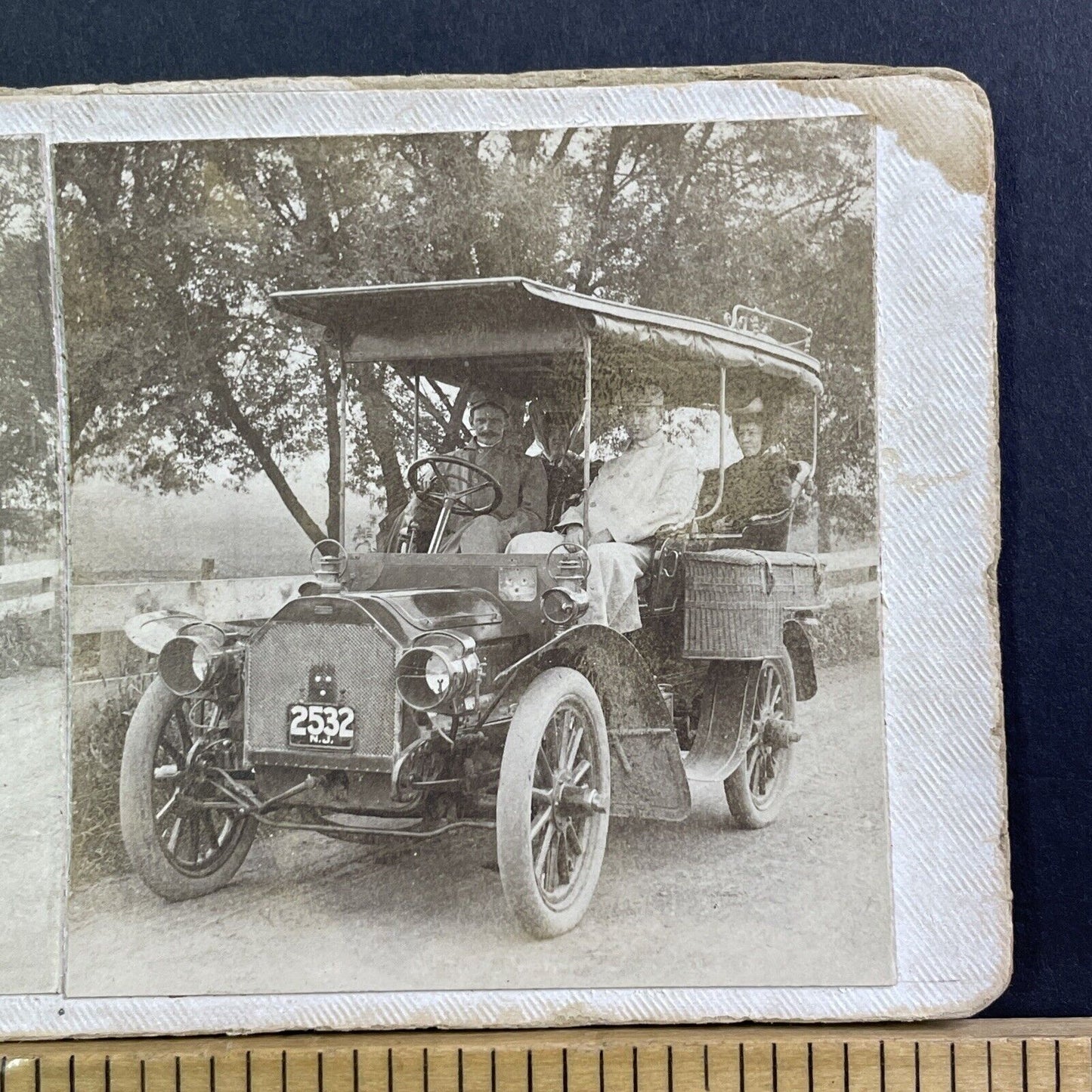 1905 Peerless Motors Direct Drive Stereoview New Jersey Antique c1905 X1510