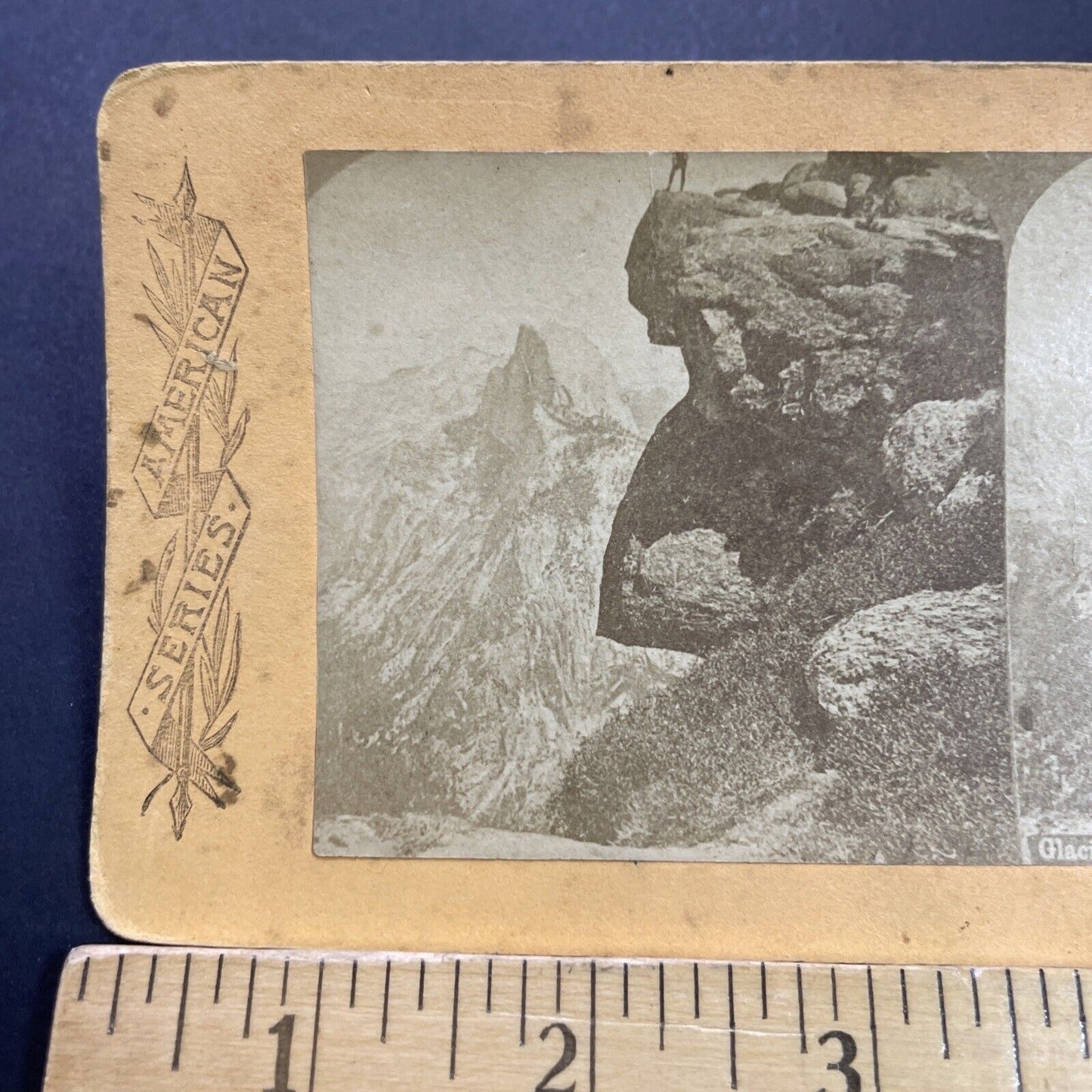 Antique 1870s Glacier Point Yosemite Park California Stereoview Photo Card P3553