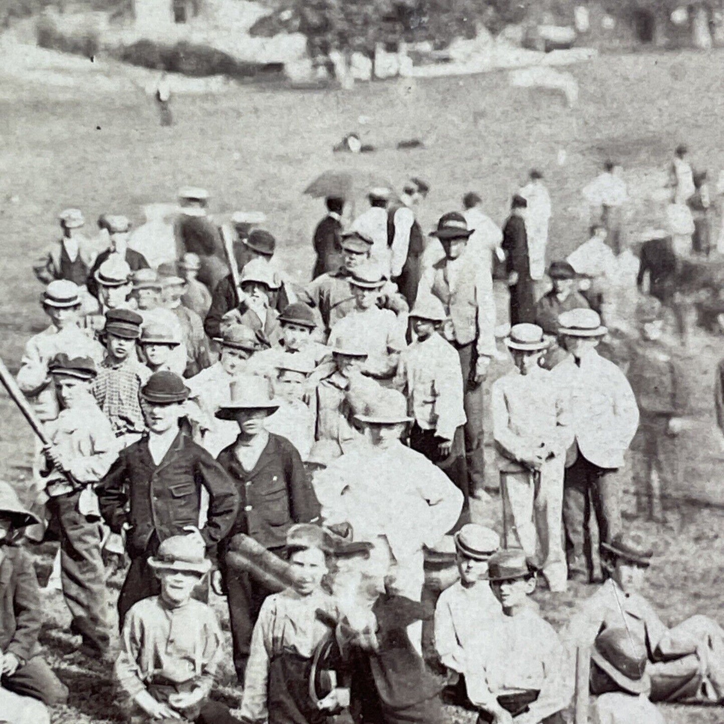 New York Knickerbockers? Central Park NY Stereoview Baseball Antique c1867 X4184