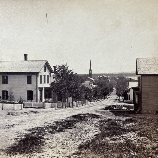 Antique 1860s School Street Concord New Hampshire Stereoview Photo Card V2092