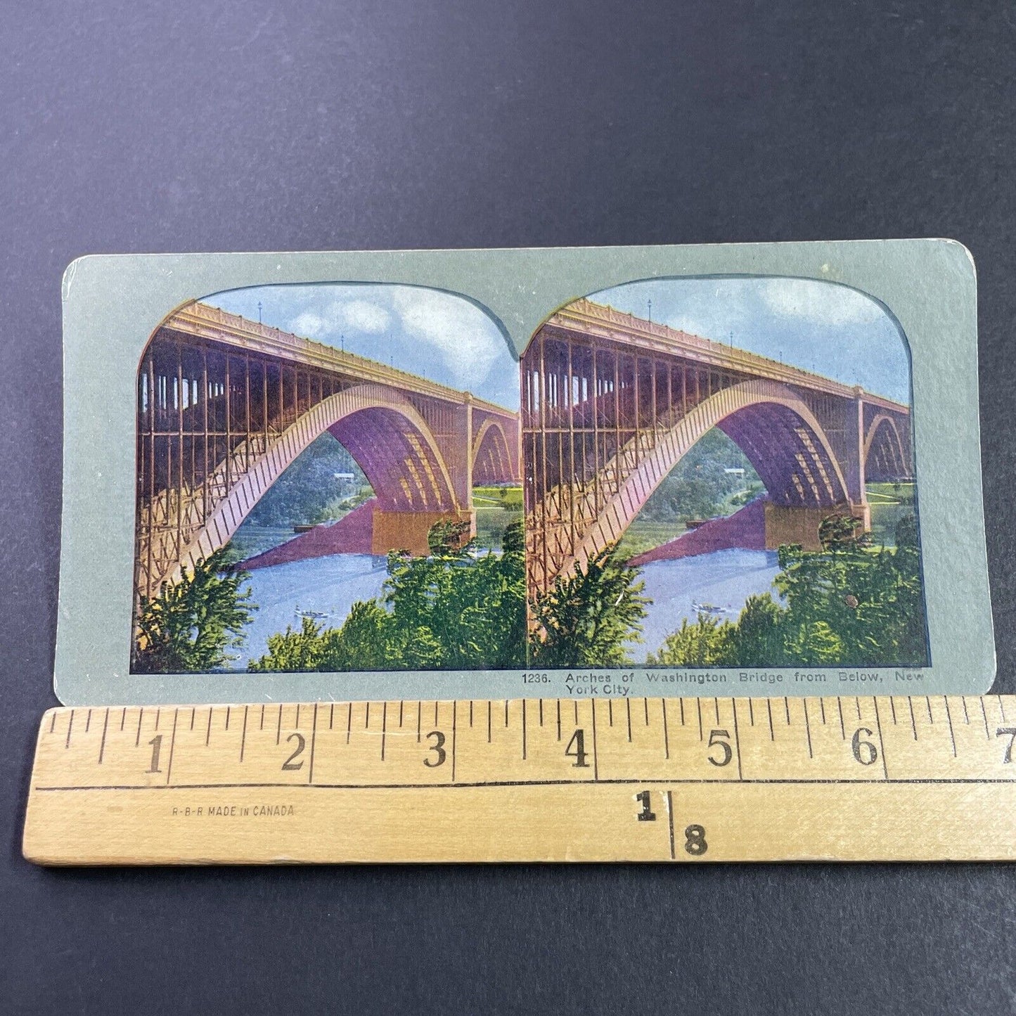 Antique 1910s Washington Bridge New York City NY Stereoview Photo Card P3455