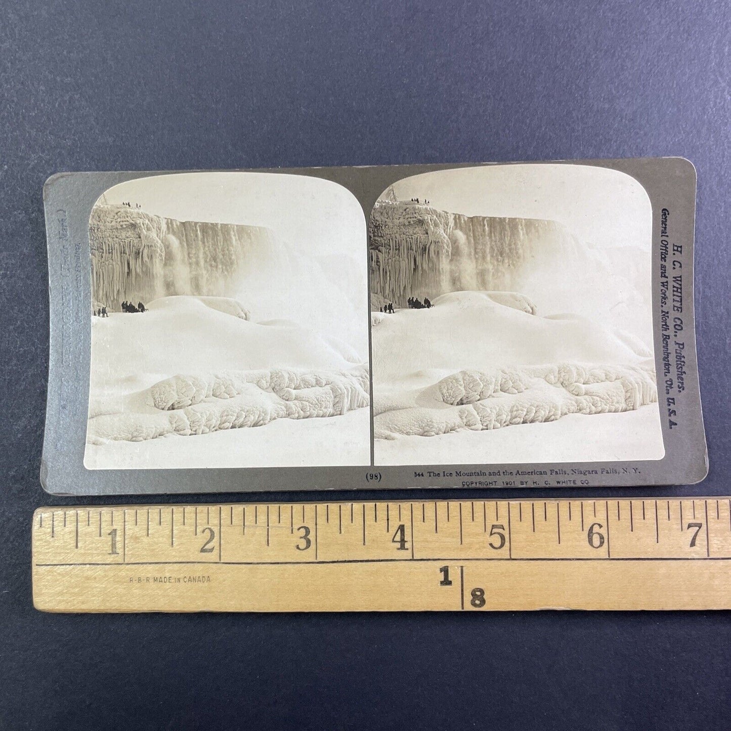 Frozen Ice Mountain Niagara Falls Stereoview H.C White Antique c1901 Y1459