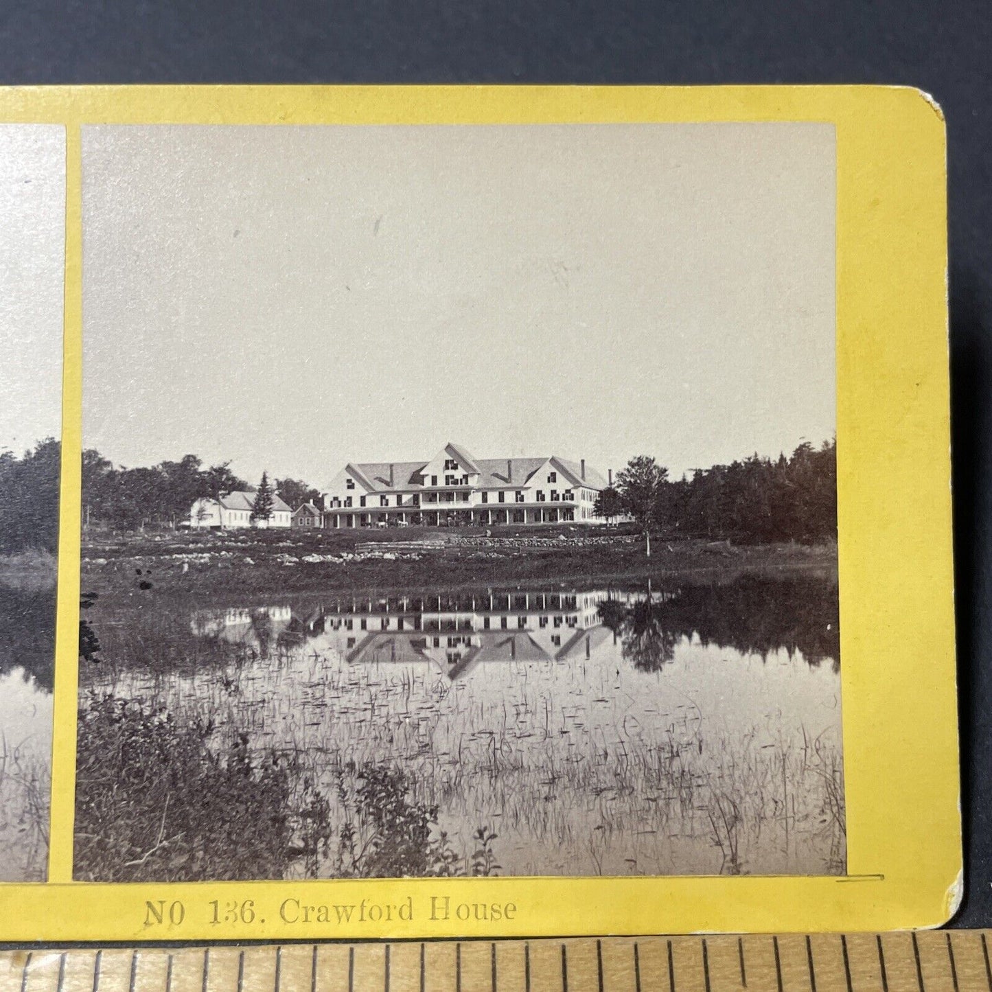 Antique 1870s Crawford House Hotel New Hampshire Stereoview Photo Card V1848