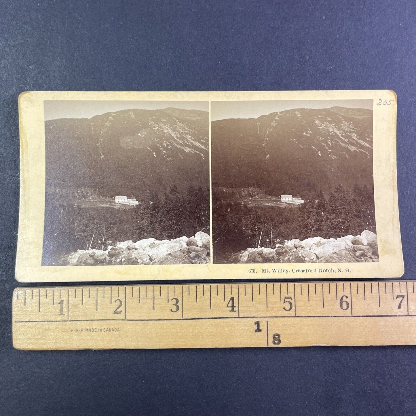 Willey House Crawford Notch New Hampshire Stereoview Antique c1870s Y2155