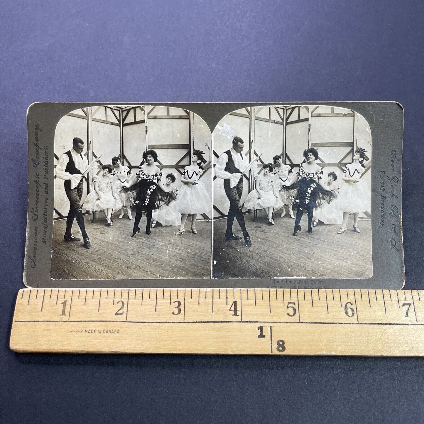 Antique 1903 Ballerinas At Russian School Of Ballet Stereoview Photo Card P3556