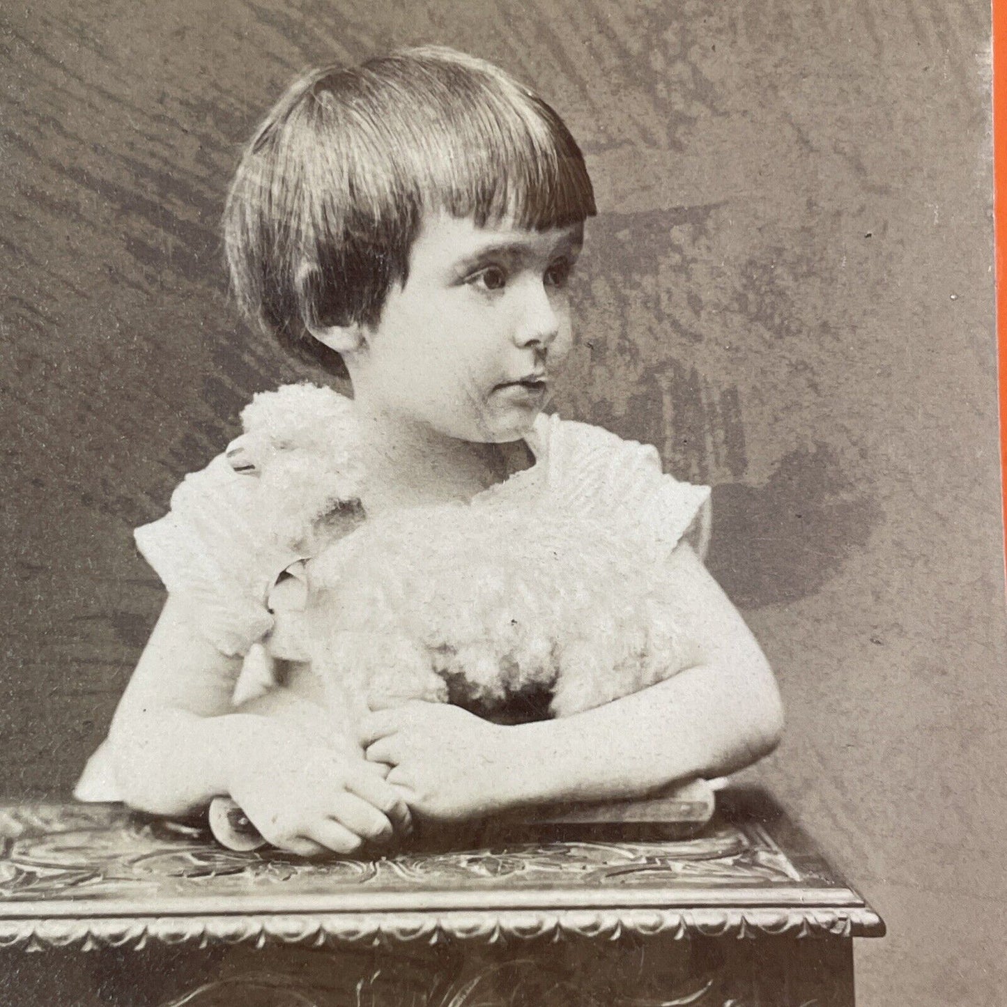 Child with a Bowl Cut Bowlcut Haircut Stereoview Fritz Luckhardt c1870s Y1322