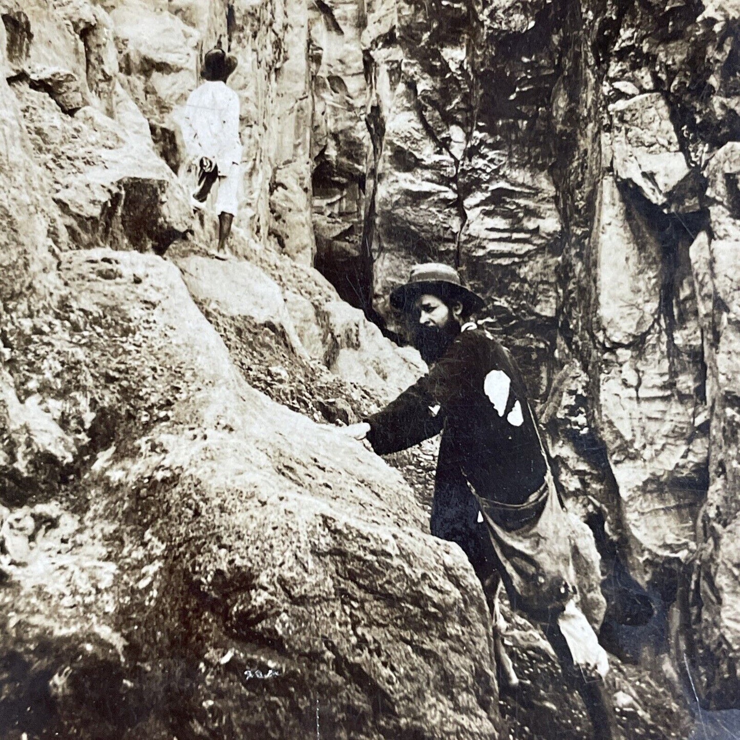 Antique 1910s Earthquake Crack Guadeloupe FWI Stereoview Photo Card P3651