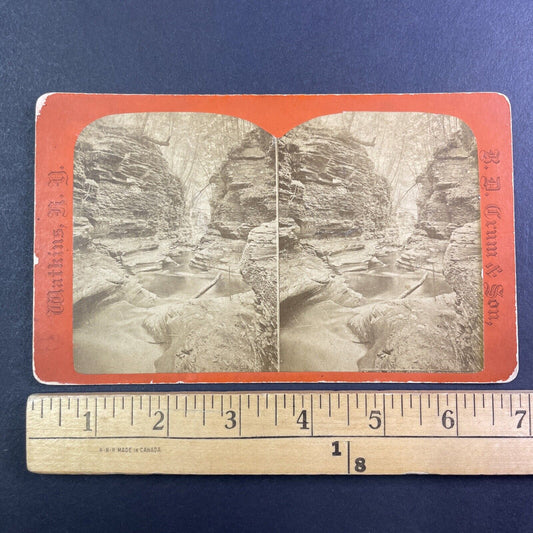 Watkins Glen Gorge New York Stereoview R.D. Crum Antique c1870s Y1730