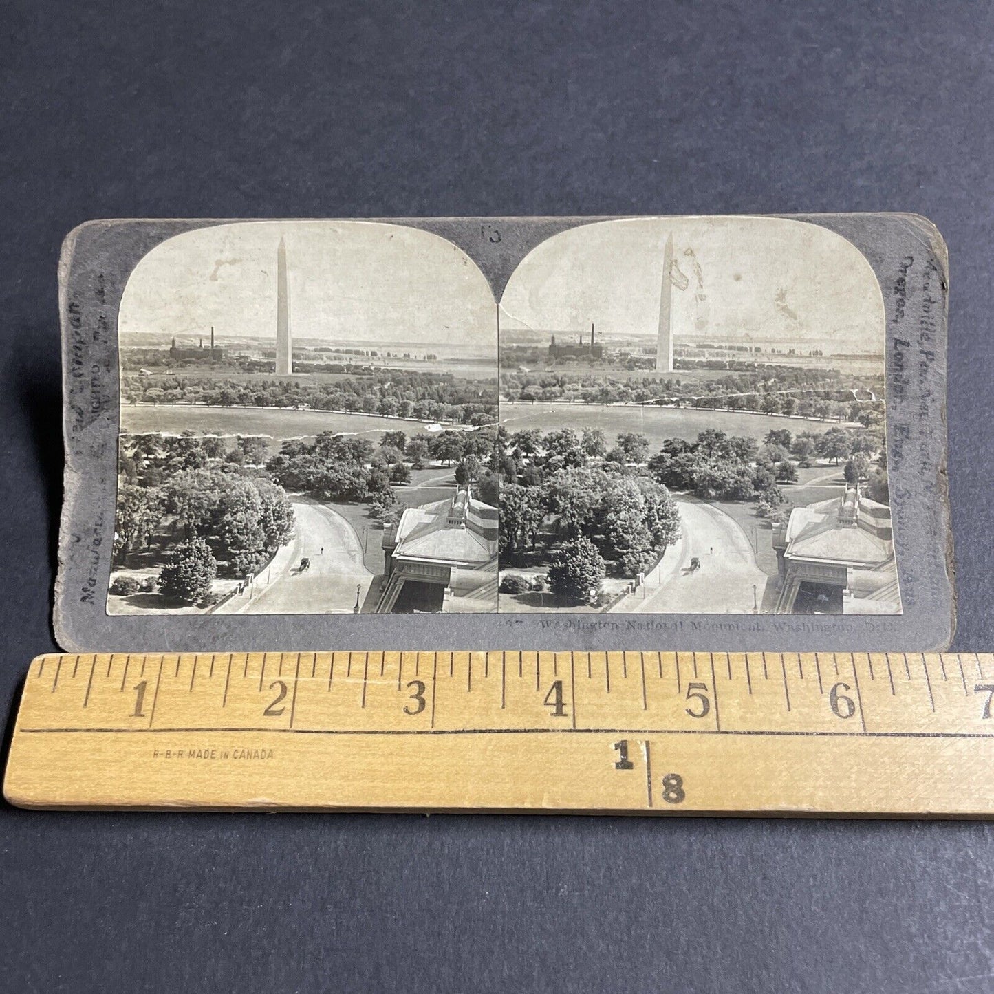 Antique 1909 The Washington Monument DC Stereoview Photo Card P4362