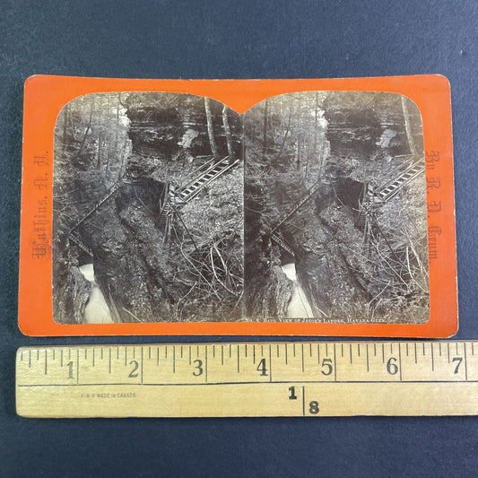 Jacob's Ladder Watkins Glen New York Stereoview R.D. Crum Antique c1870 Y1040