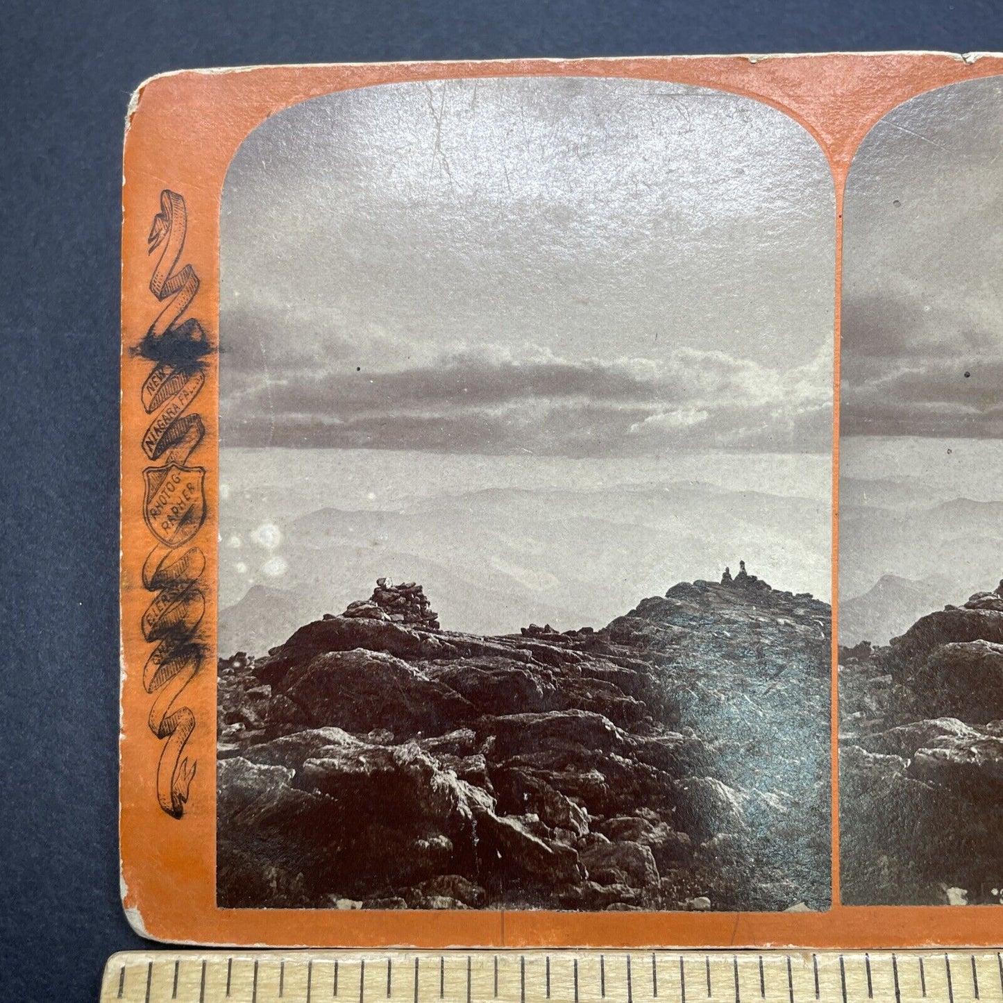 Antique 1874 The Peak Of Mount Washington NH Stereoview Photo Card V1733