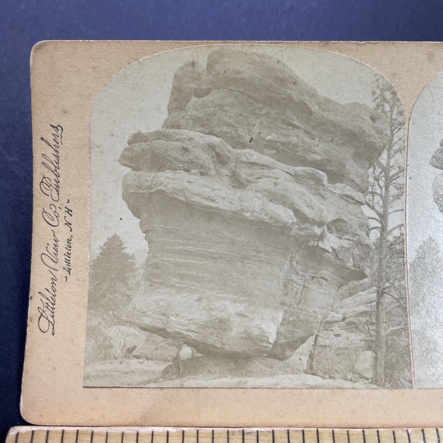 Antique 1880s Balanced Rock Garden Of The Gods CO Stereoview Photo Card P3500