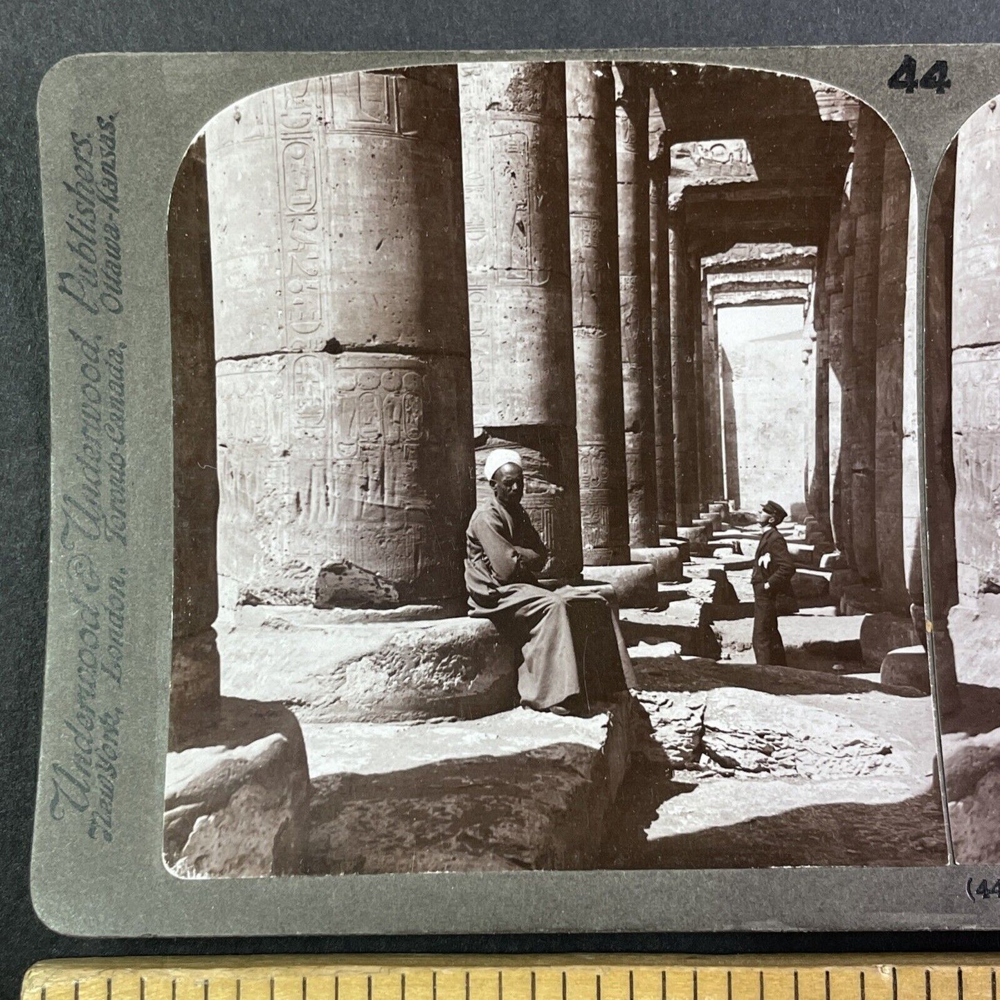 Temple of Sethos I Abydos Egypt Stereoview James H. Breasted Antique c1905 Y956