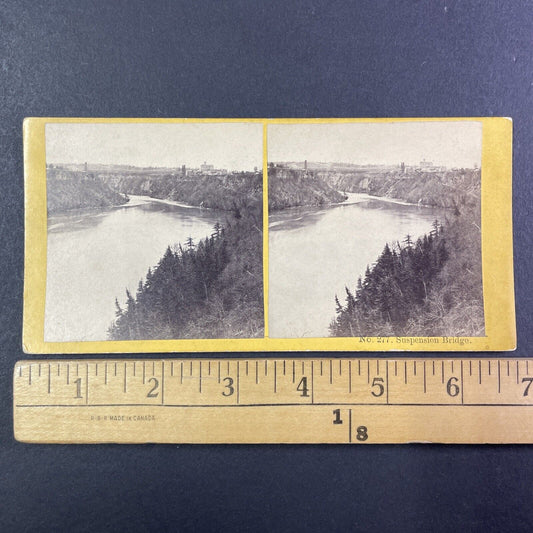 Niagara Gorge from Queenston Heights Stereoview Antique c1870s Y1871