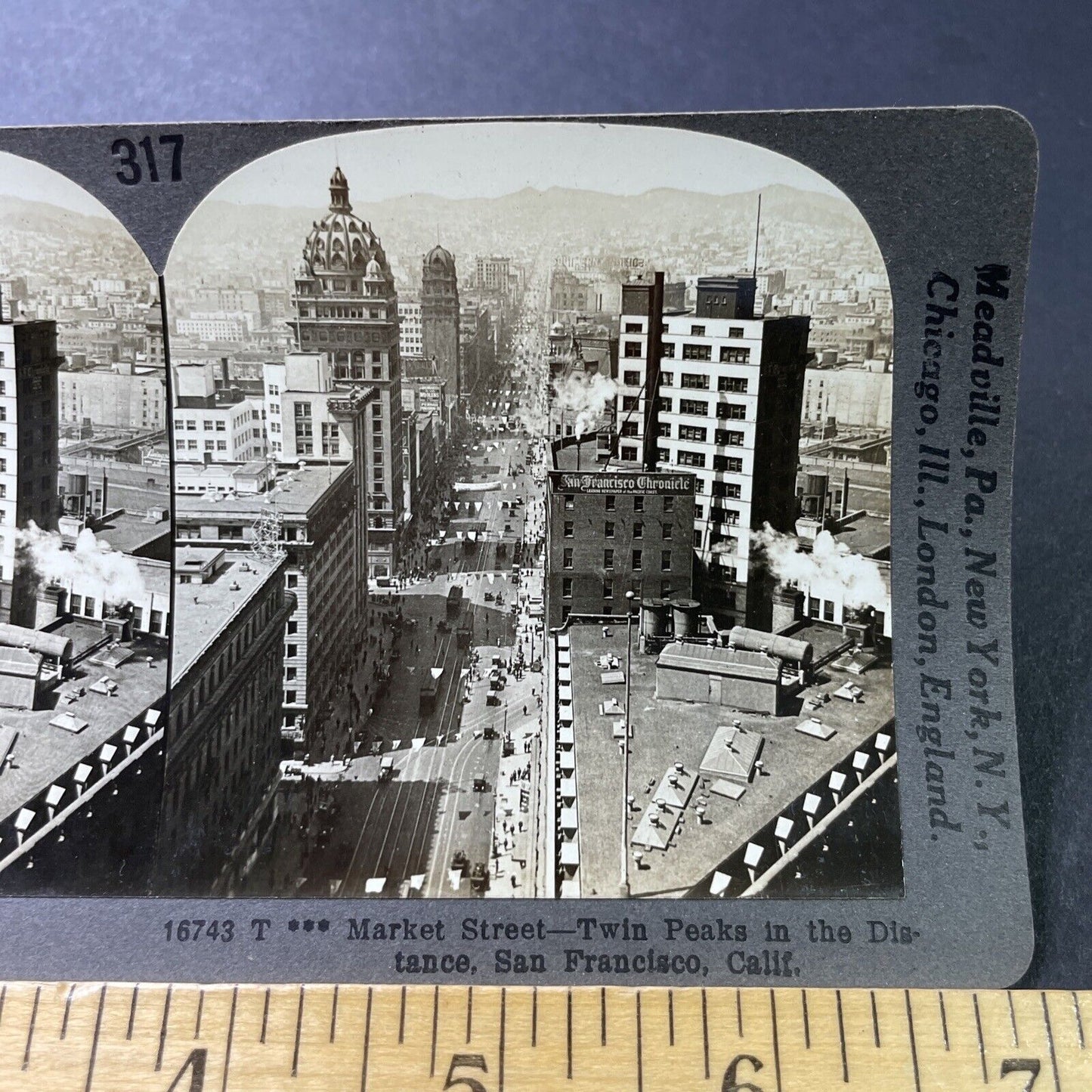 Antique 1920s Market Street San Francisco CA Stereoview Photo Card P3157