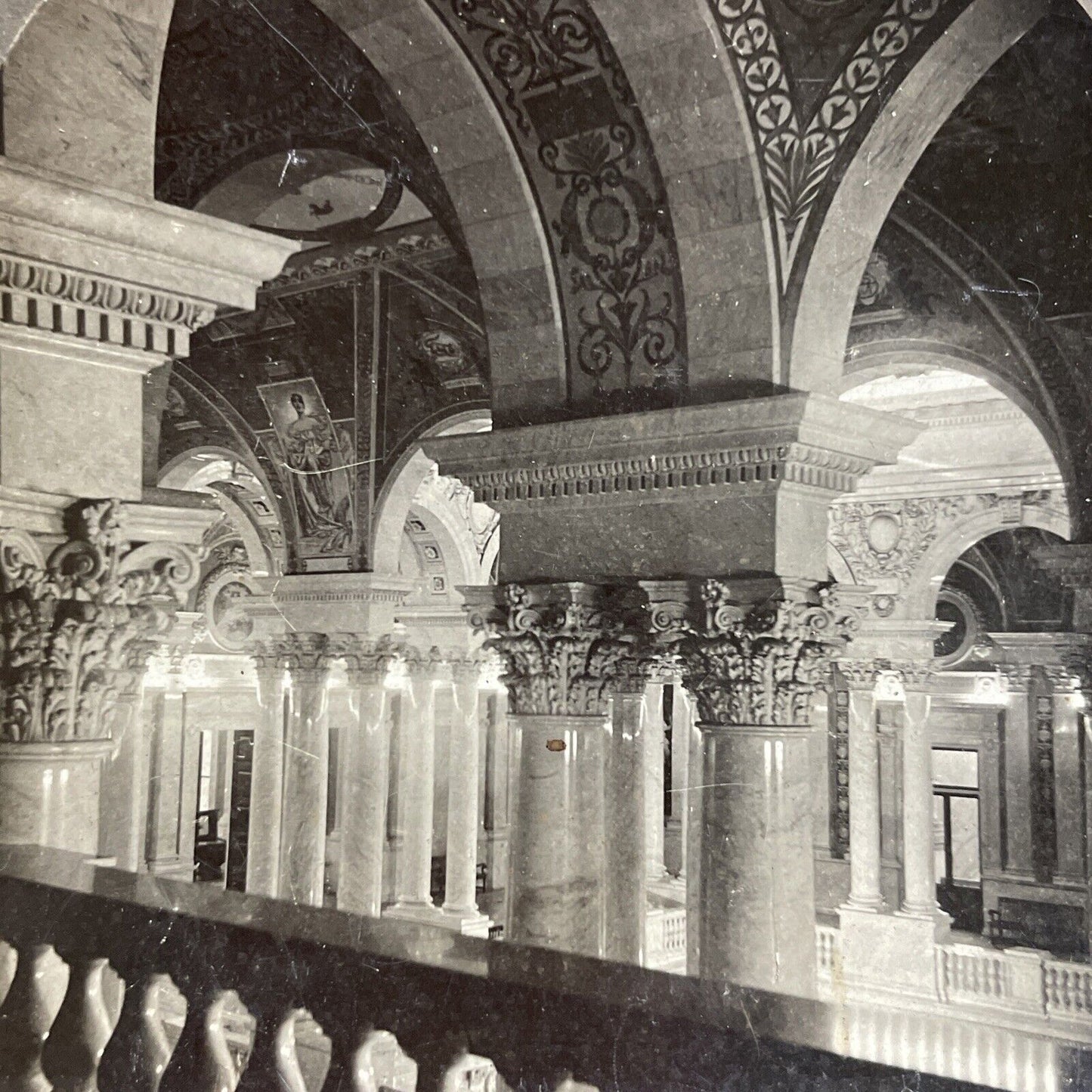 Antique 1909 Congressional Library Washington DC Stereoview Photo Card P5041