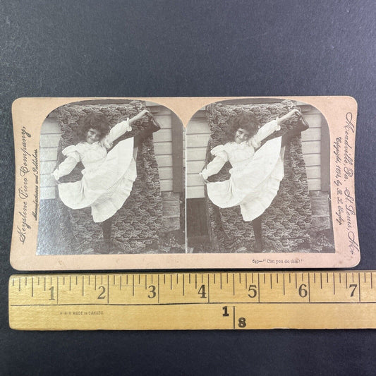 Girl Does a High Kick Ballet Dance Stereoview B.L. Singley Antique c1894 Y1372