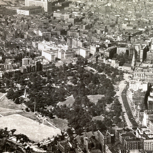 Antique 1933 Boston Massachusetts Birsdeye View Stereoview Photo Card P1403