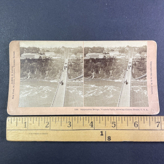 Clifton House and Clifton Hill Niagara Falls Stereoview Antique c1892 Y2140