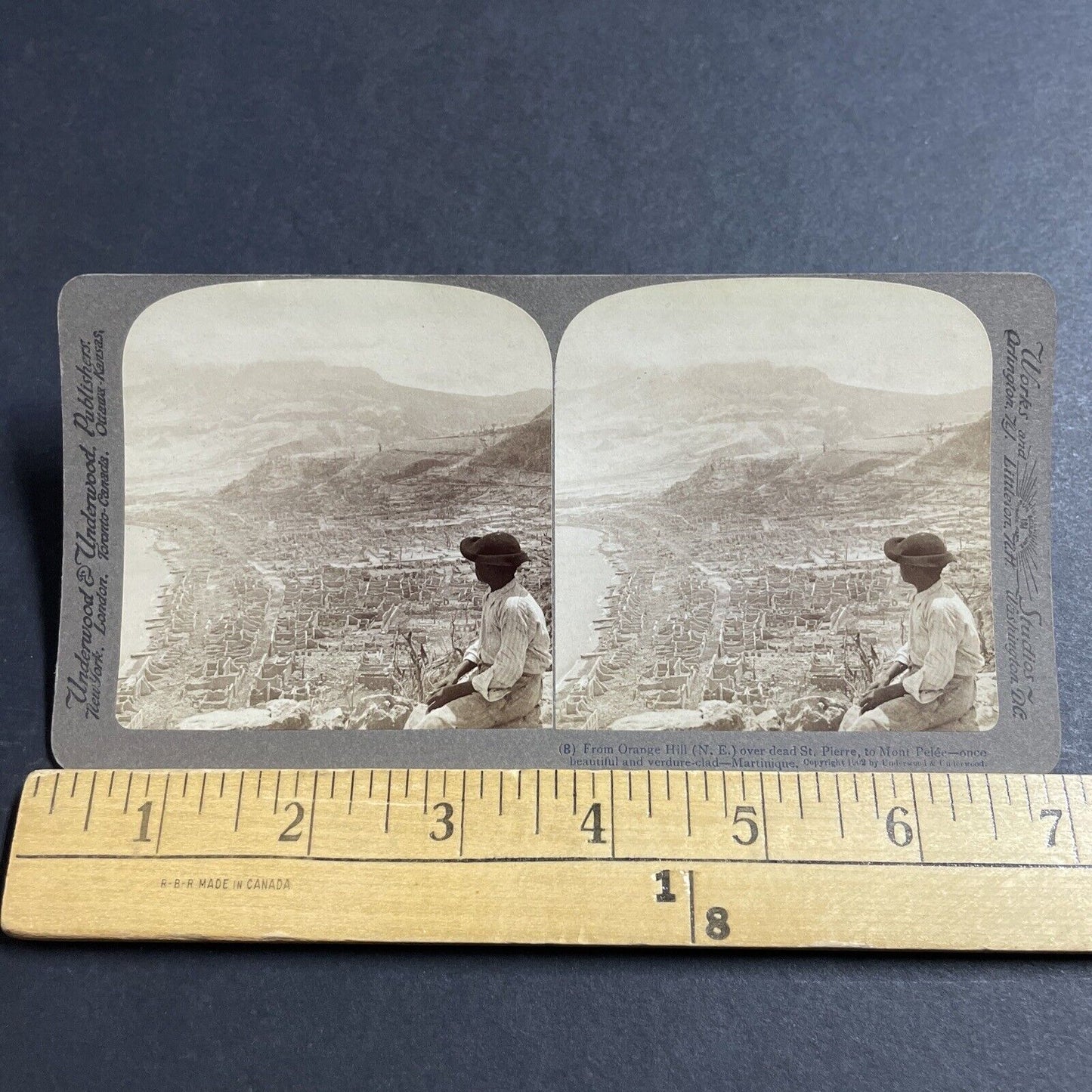 Antique 1902 Saint Pierre Destroyed By A Volcano Stereoview Photo Card P5570