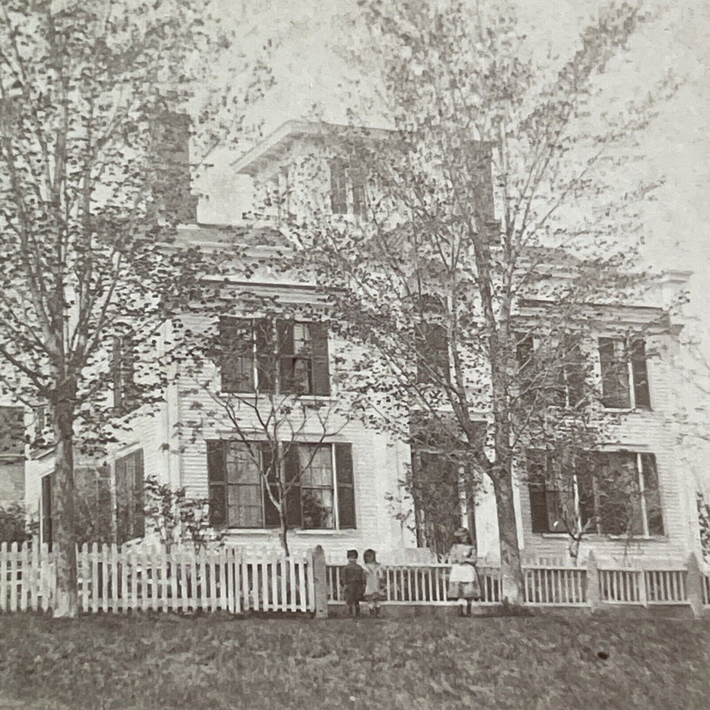 RL French House Pittsfield New Hampshire Stereoview Henry Osgood Antique c1870