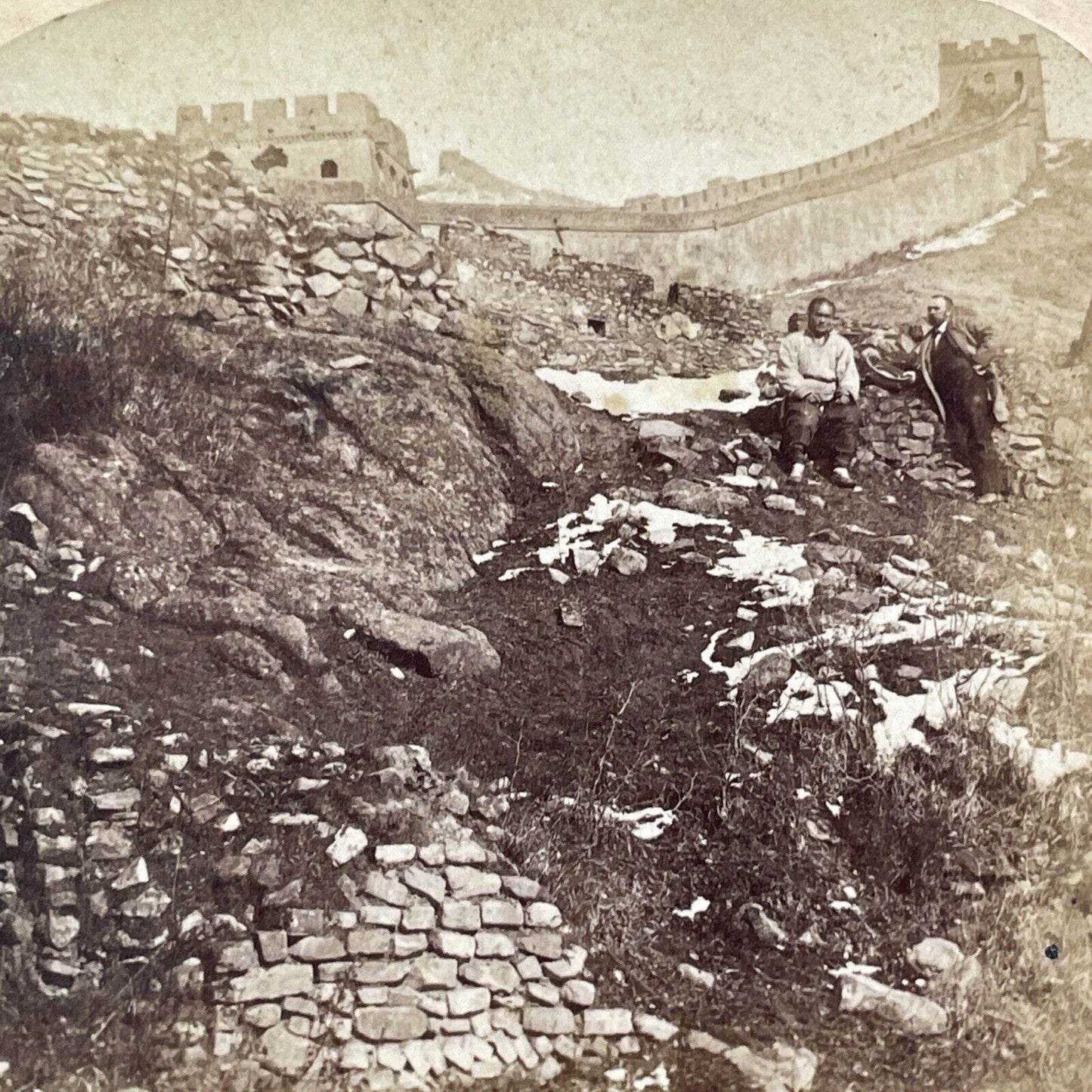 The Great Wall Of China Near Beijing Stereoview Underwood Antique c1902 X3105