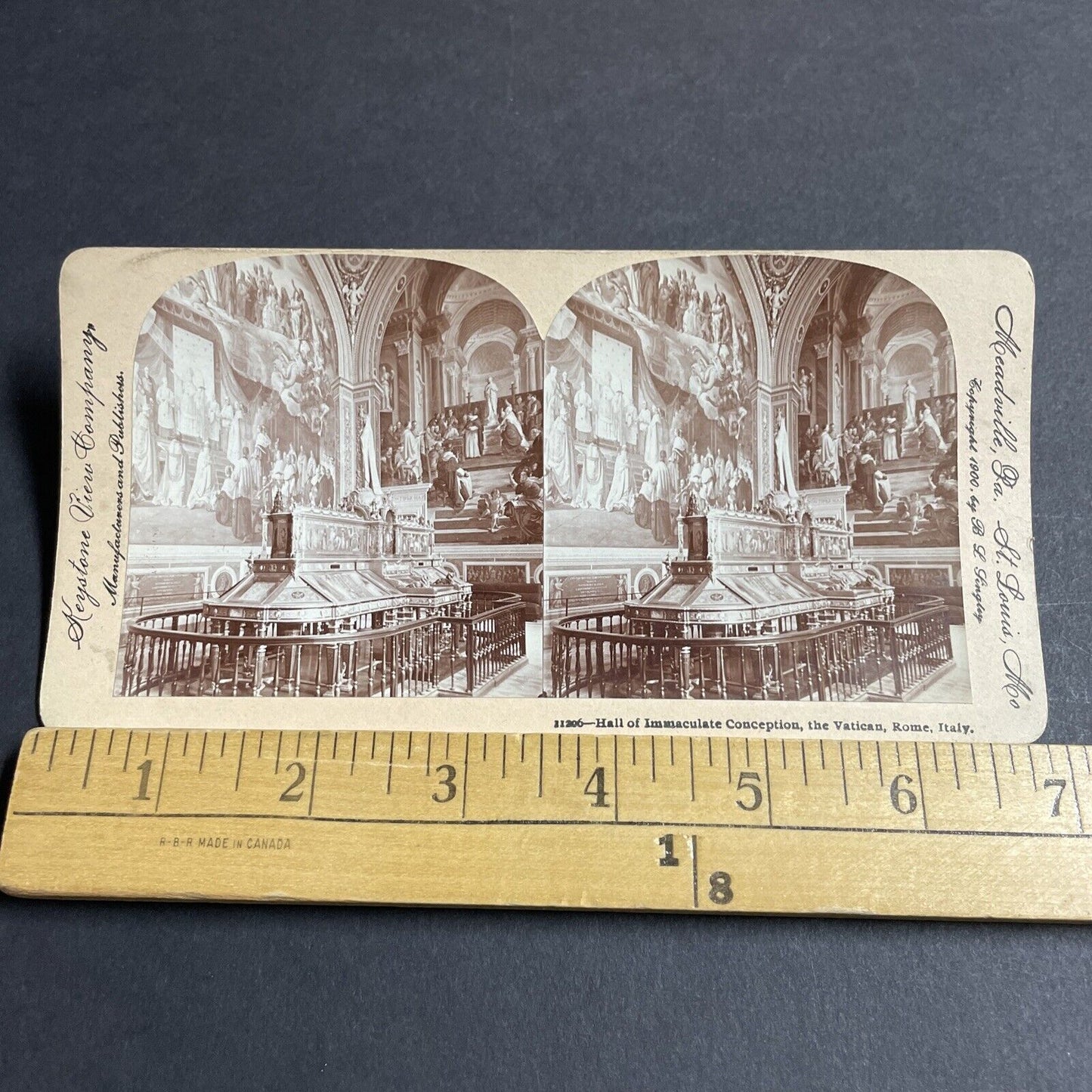 Antique 1900 Hall Of Immaculate Conception Vatican Stereoview Photo Card P4513