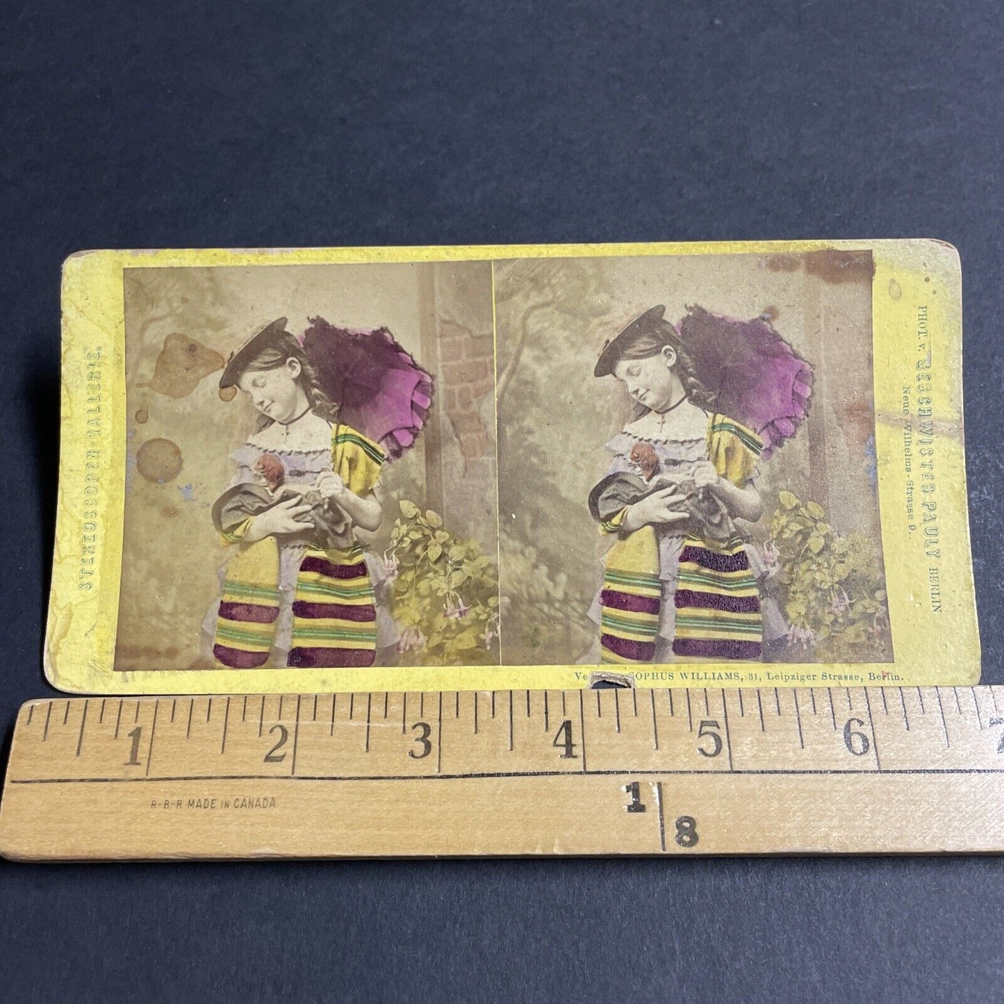 Antique 1870s Daughter Of Sophus Vilhelm Schou Stereoview Photo Card P4657