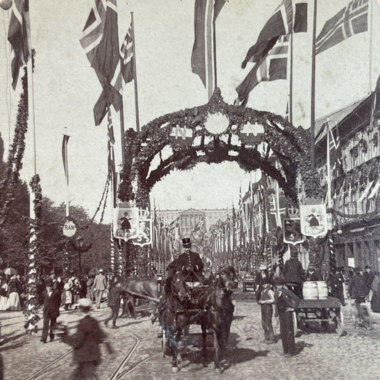 Antique 1897 Dr. Nansen Memorial Oslo Norway Stereoview Photo Card P3857