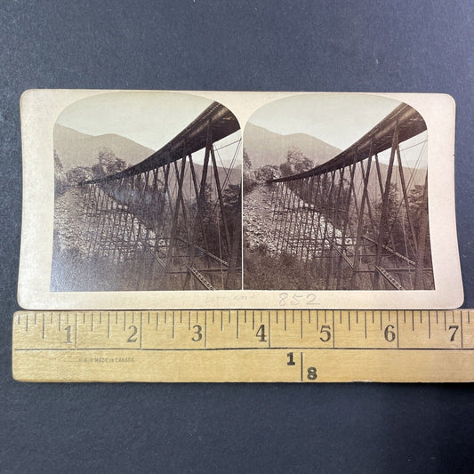 Frankenstein Train Trestle Bridge Stereoview Railroad Photo Antique c1875 X922