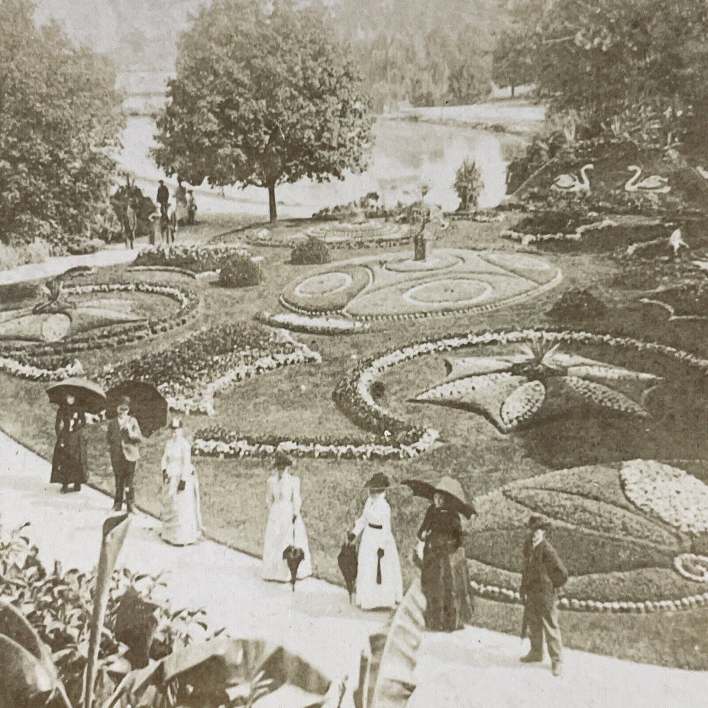 Antique 1880s Soldiers Home Gardens In Ohio Stereoview Photo Card P5512