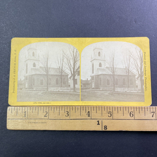 Congregational Church Claremont NH Stereoview JA French Antique c1870 X1211