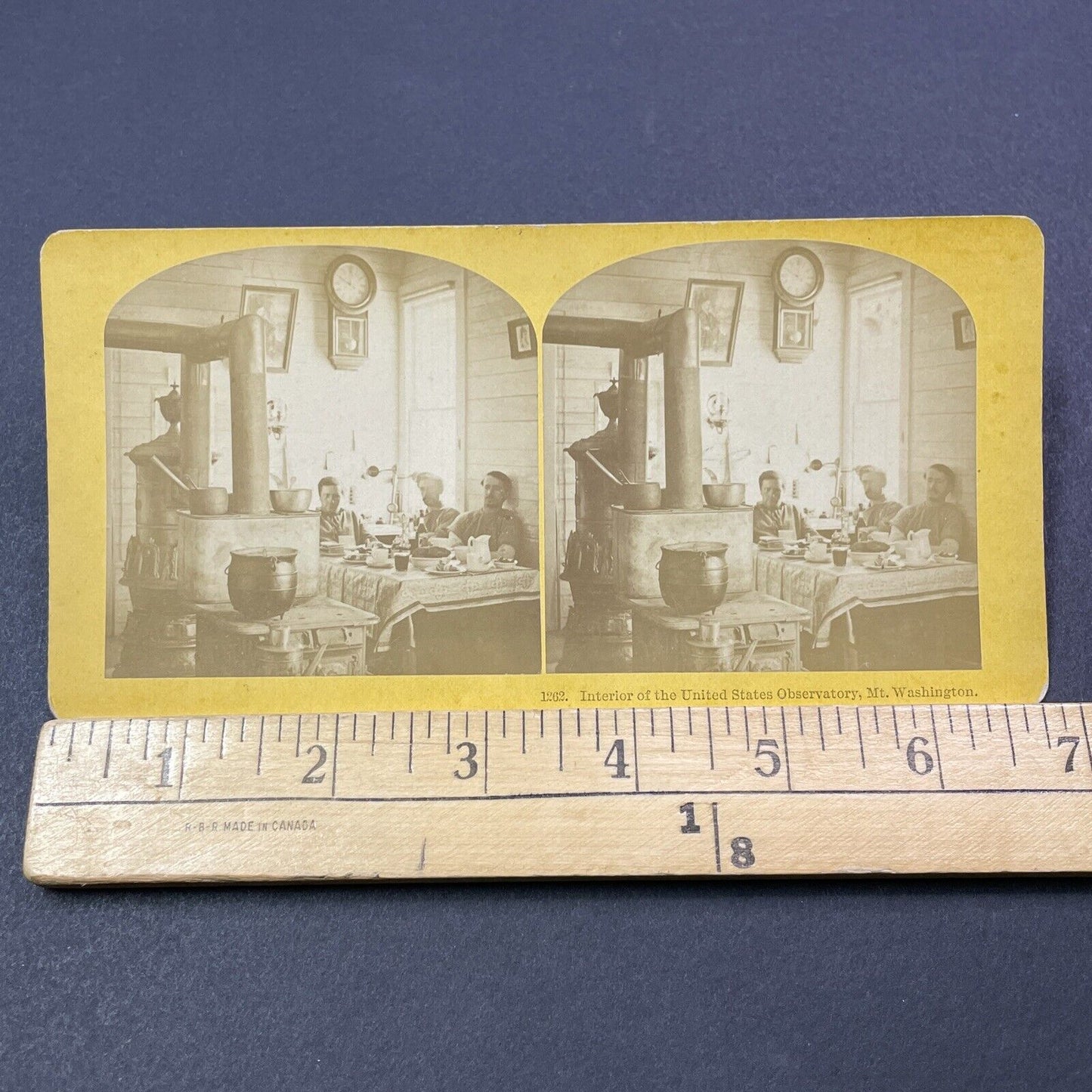 Antique 1870s Mt Washington Weather Observatory Stereoview Photo Card V1901