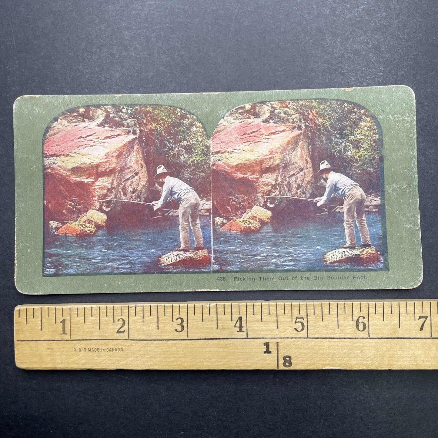 Antique 1899 Big Boulder Fishing Silverthorne CO Stereoview Photo Card P580-069