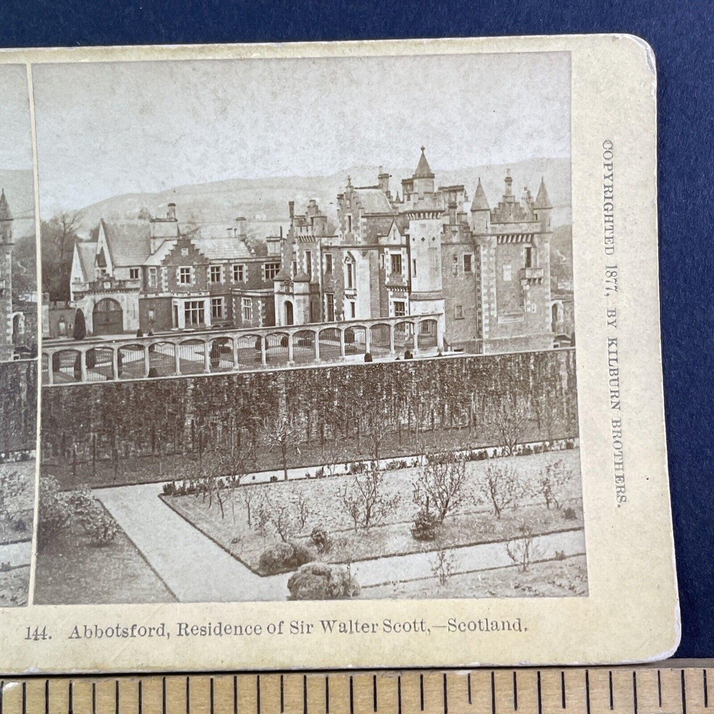 Residence Of Sir Walter Scott Stereoview Abbotsford Scotland Antique c1877 X3264