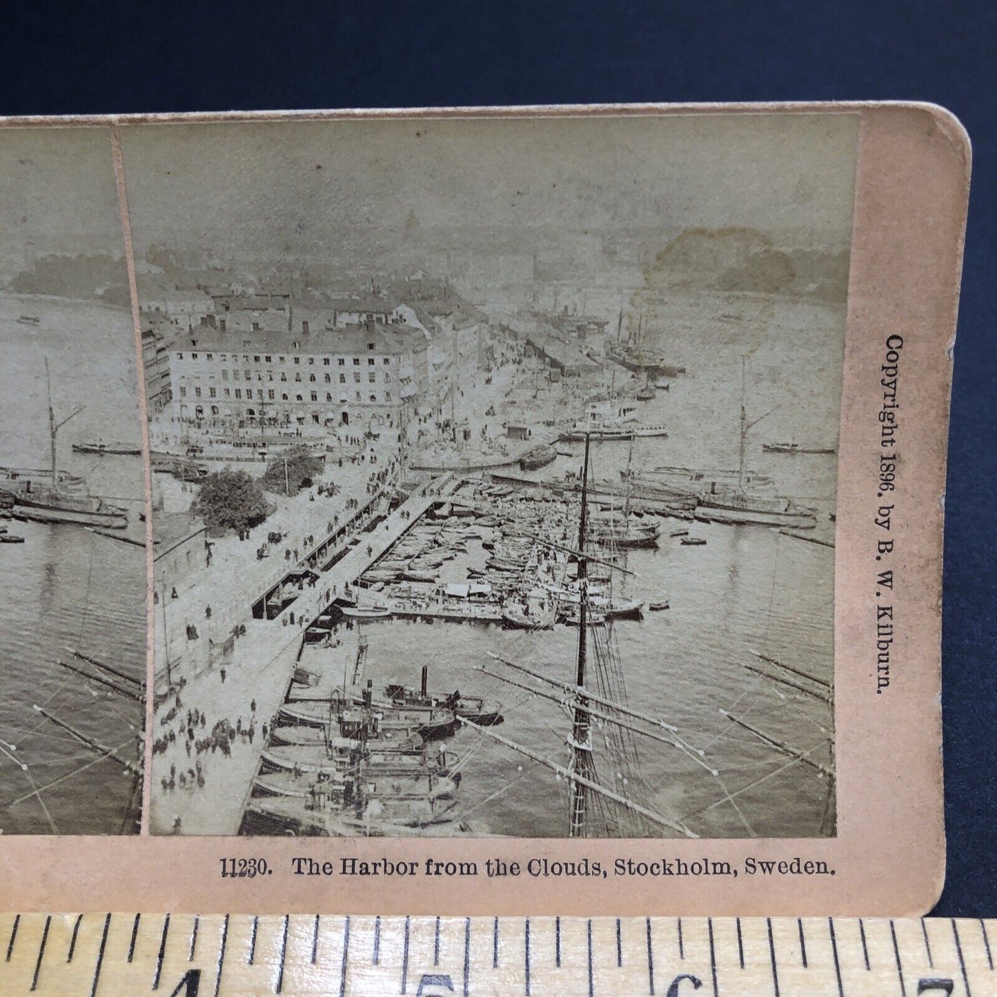 Antique 1896 Downtown Stockholm Sweden And Harbor Stereoview Photo Card P2000