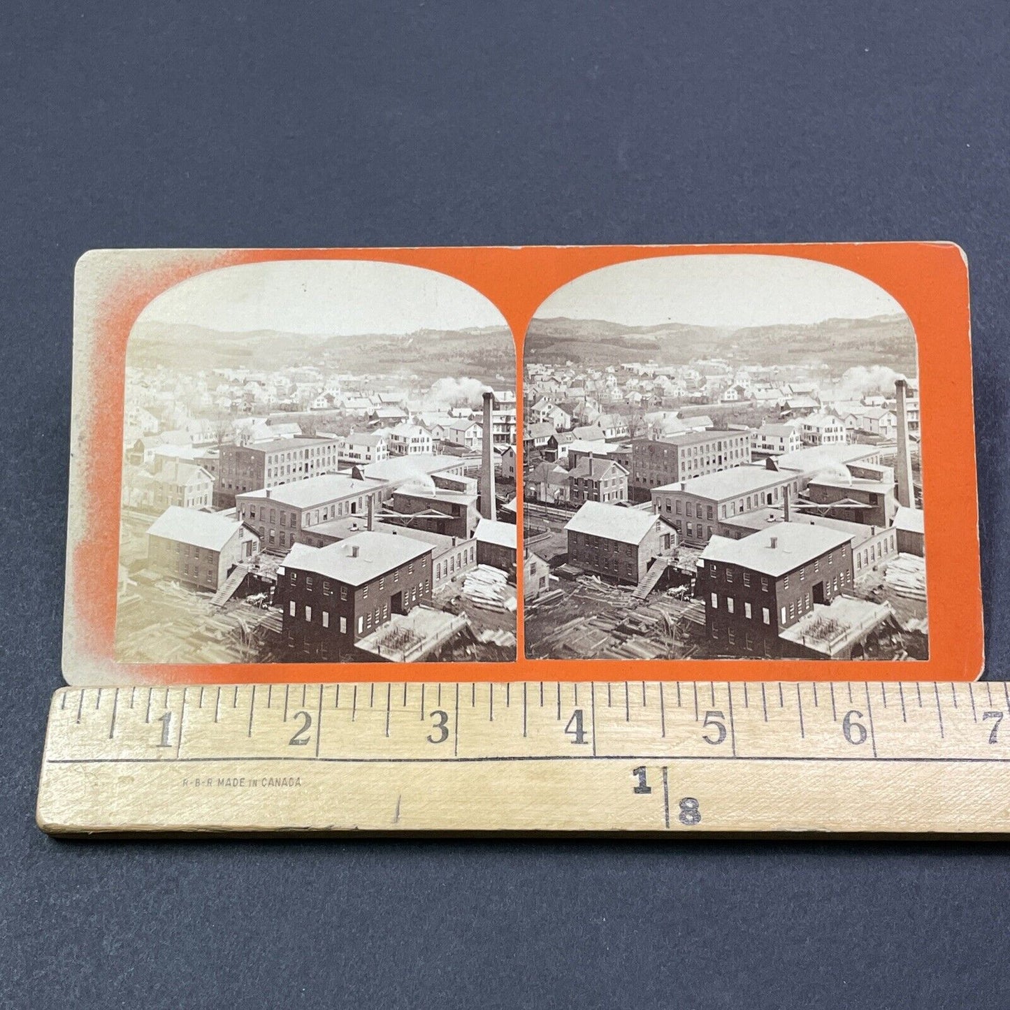 Antique 1860s Lumber Mills In Keene New Hampshire Stereoview Photo Card V1971