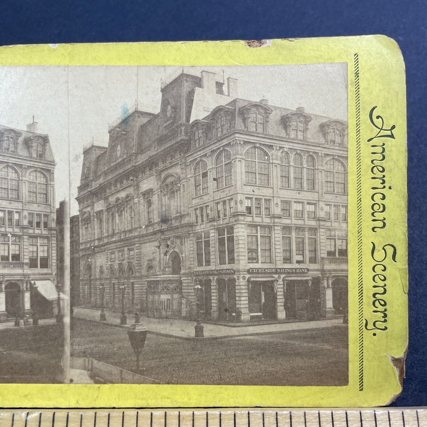 Antique 1870s 23rd & Sixth Avenue Manhattan New York Stereoview Photo Card V539