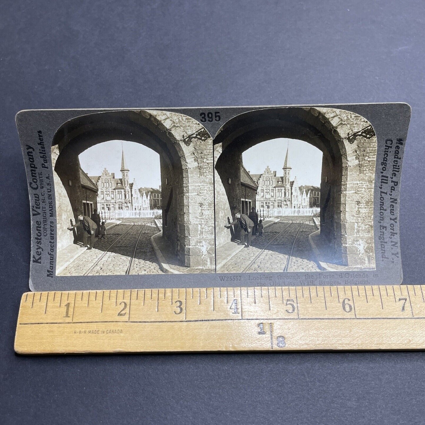 Antique 1920s Old City Of Bruges Belgium Stereoview Photo Card P2036