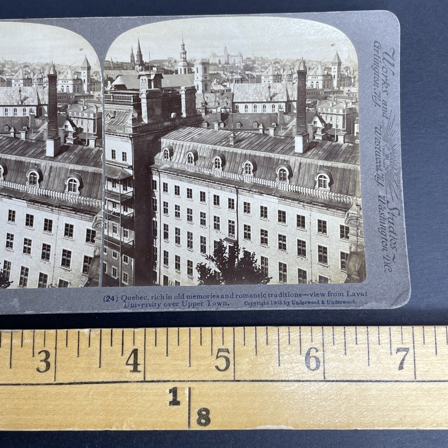 Antique 1903 Quebec City From Laval University Stereoview Photo Card PC844