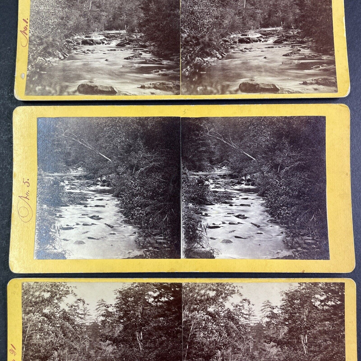 The Rattle River Lot Of 3 Stereoview New Hampshire Antique c1870 X3232