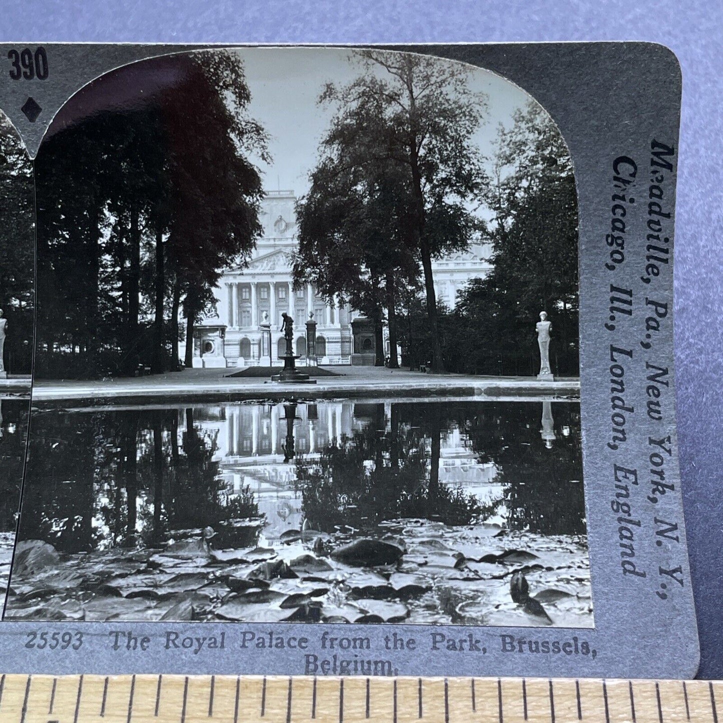 Antique 1920s Royal Palace Brussels Belgium Stereoview Photo Card V2935