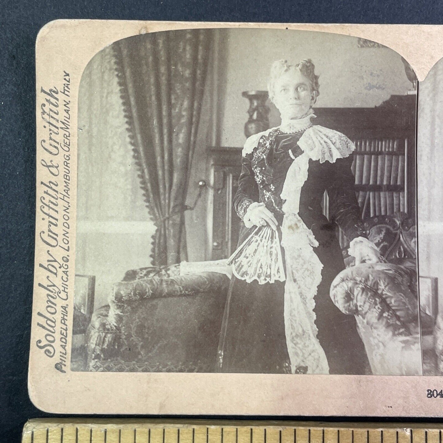 First Lady Ida Saxton McKinley FLOTUS Stereoview Antique c1900 Y1362