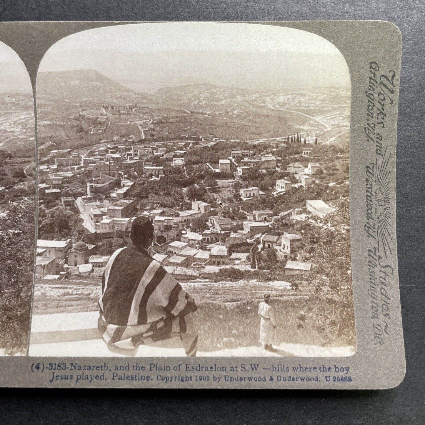 Antique 1905 The City Of Nazareth Israel Palestine Stereoview Photo Card P1333