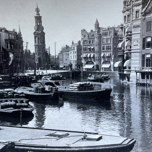 Antique 1932 Downtown Amsterdam Netherlands Holland Stereoview Photo Card P1908